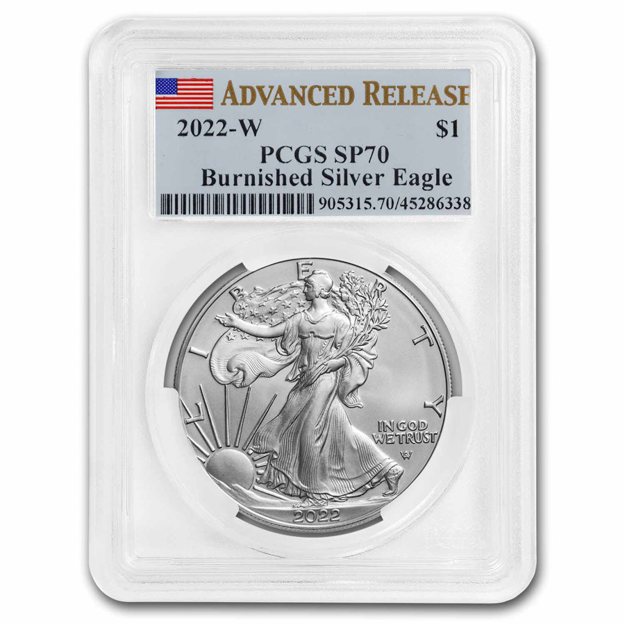 【新品】アメリカン シルバー イーグル銀貨2022シルバーPCGS MS70 2022-W Burnished Silver Eagle SP-70 PCGS (Advanced Release) | eBay